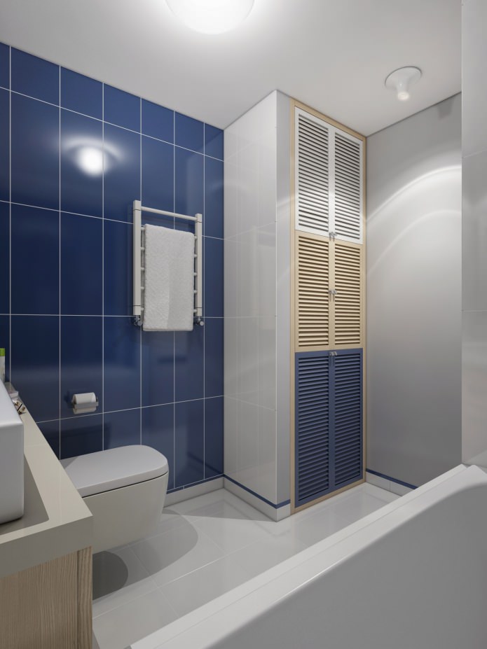interior of a bathroom combined with a toilet