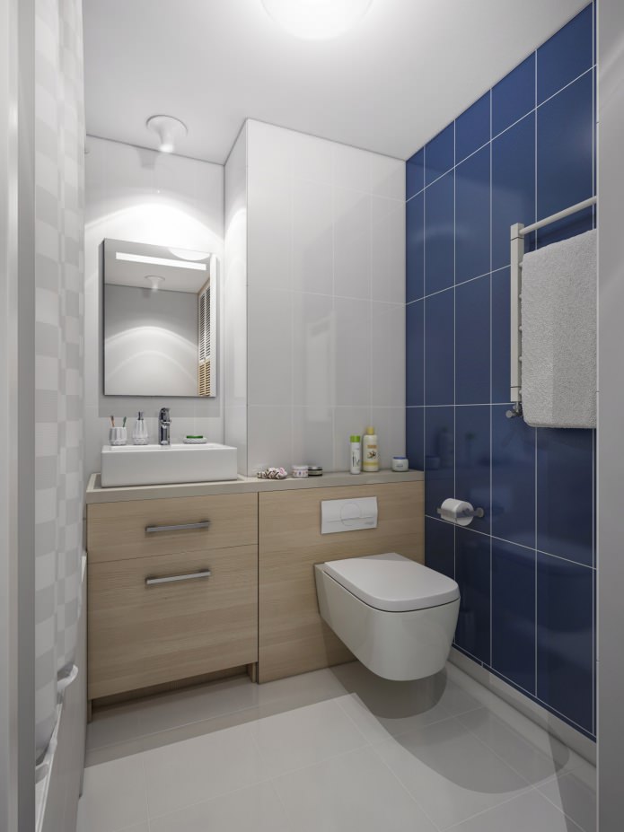 interior of a bathroom combined with a toilet