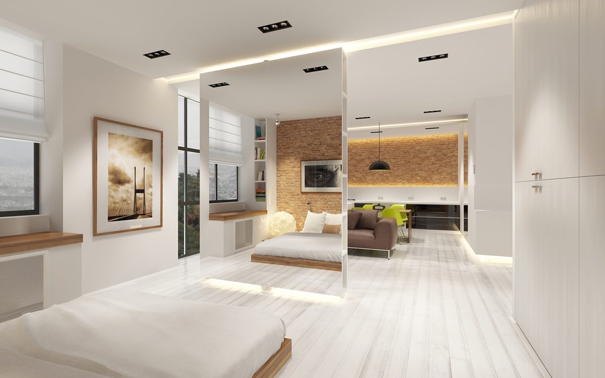 bedroom in the studio