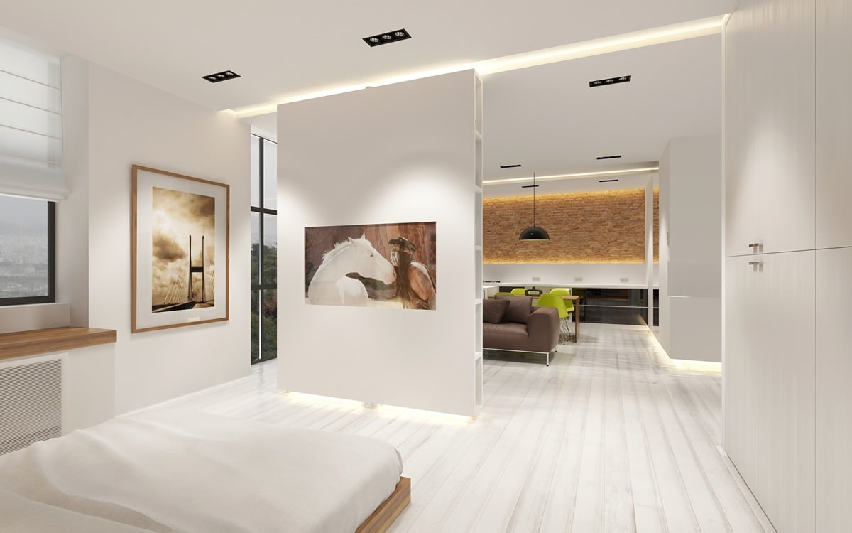 bedroom in the studio