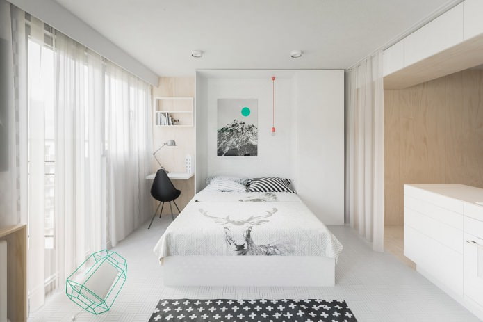 Design of a small studio apartment of 20 sq. m.