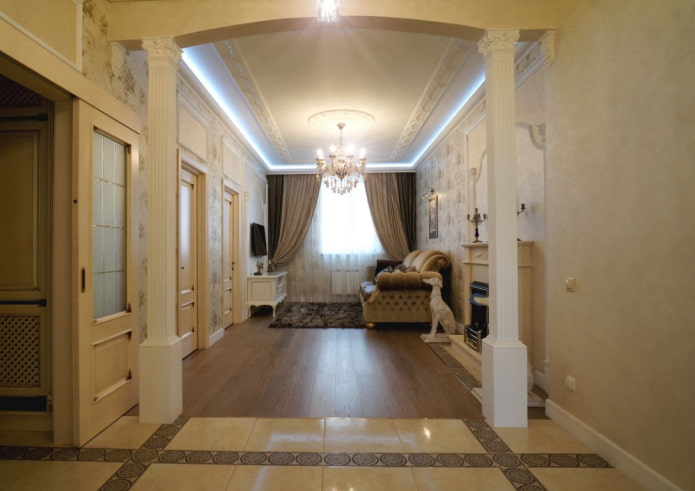 many doors in the living room