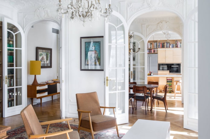 high doors in the living room