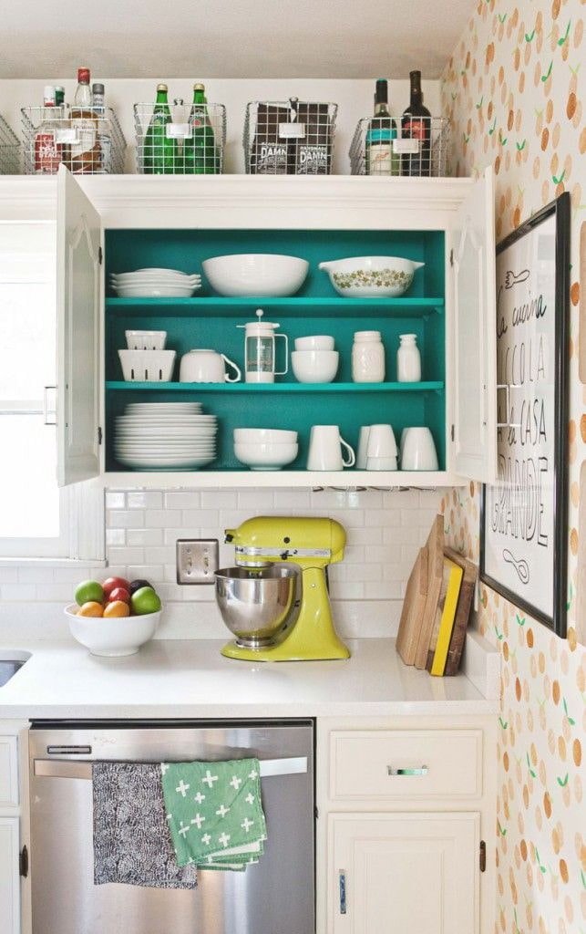 Bottles on cabinets