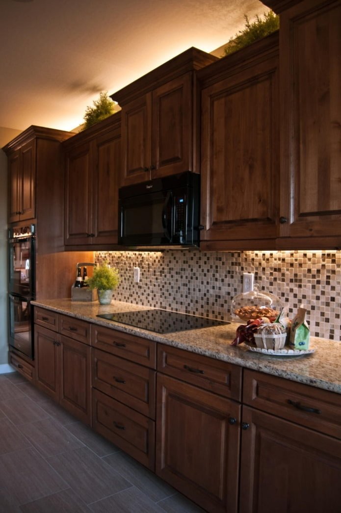Lighting above the cabinets