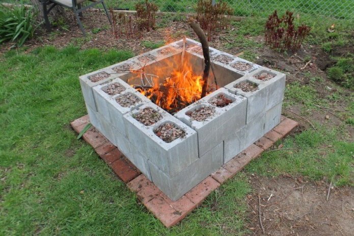 Cinder Block Fireplace
