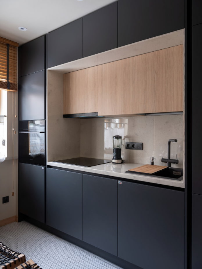 black straight kitchen