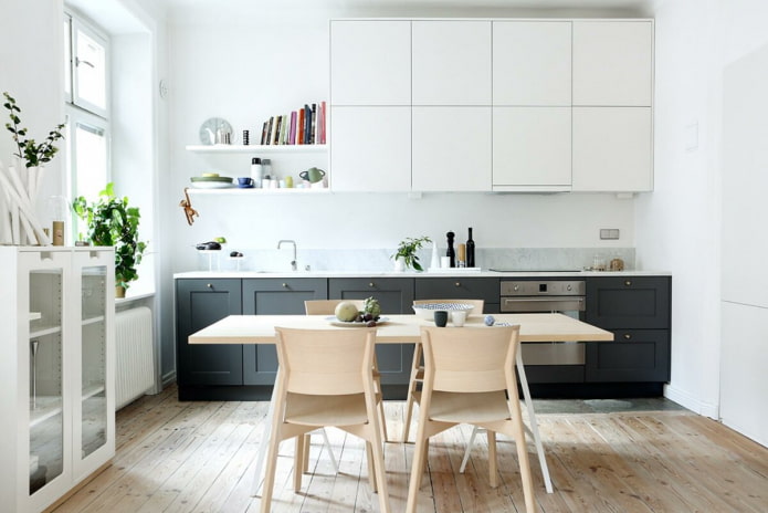 white walls in the kitchen