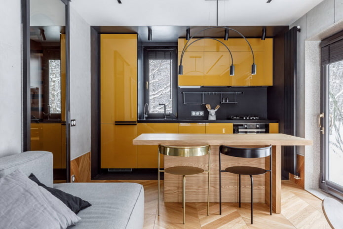 bright kitchen in the studio