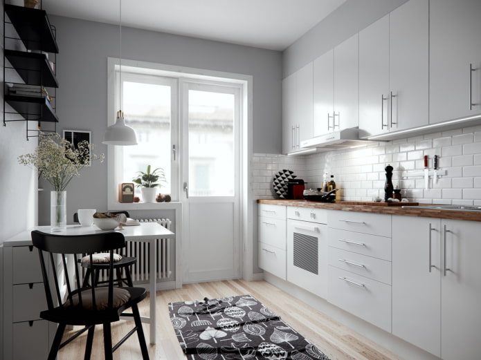 light kitchen in one row