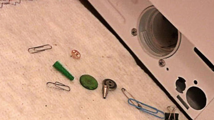 Foreign objects in the washing machine