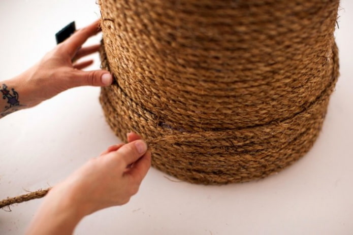 decorated bucket jute