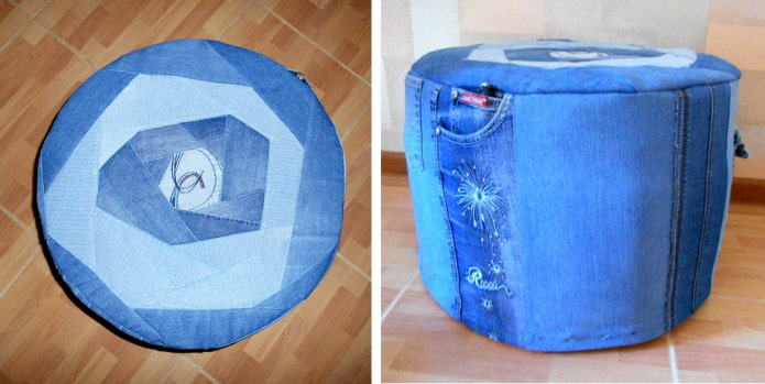 pouf made of jeans
