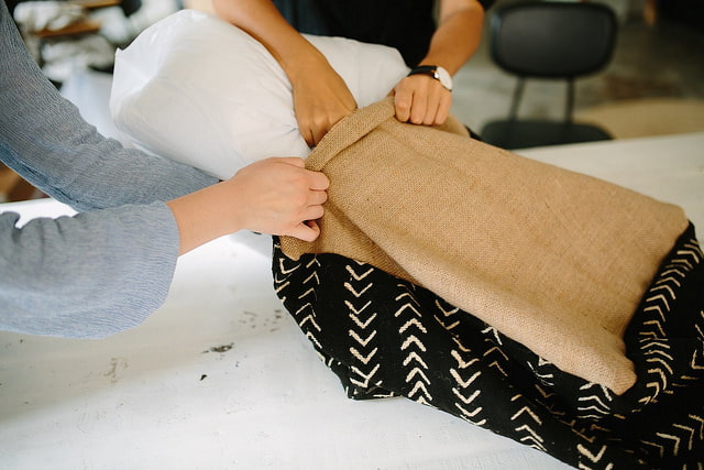 pouf from a pillow and a cover