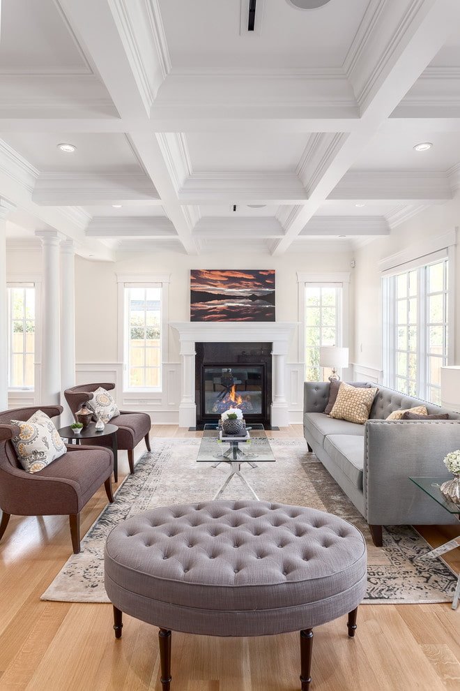 oval pouf in the living room interior
