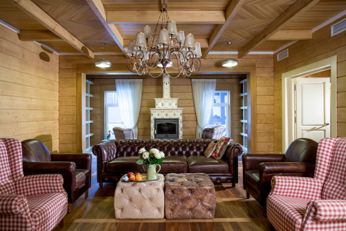 pouf in a country-style interior