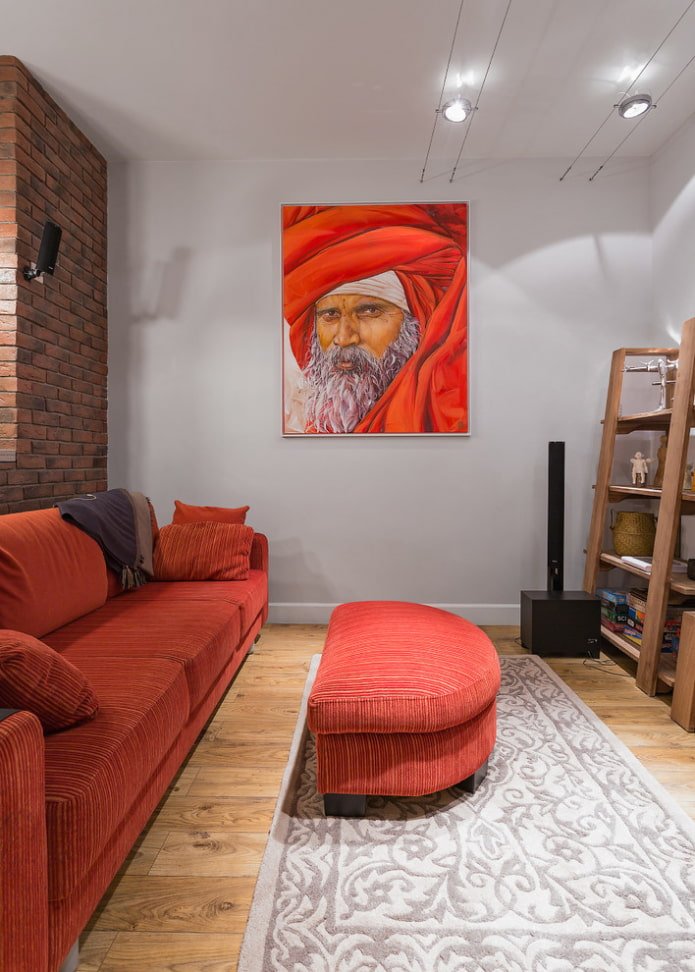 pouf in the living room interior