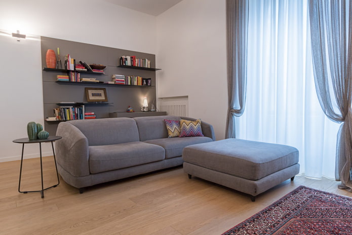 large pouf in the living room interior
