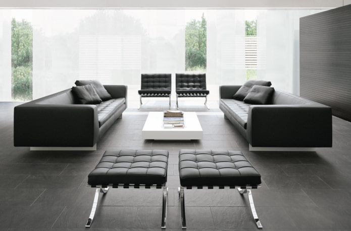 pouf in a high-tech style interior