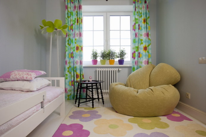 pouf in the interior of a child's room