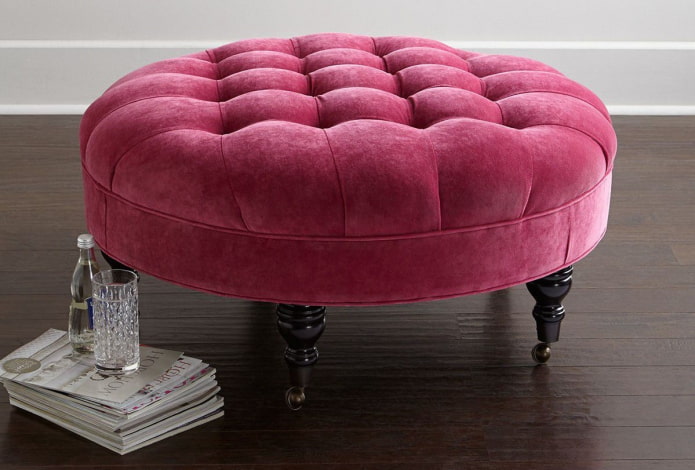 pouf on wheels in the interior