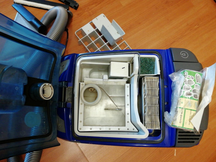 Inside the vacuum cleaner