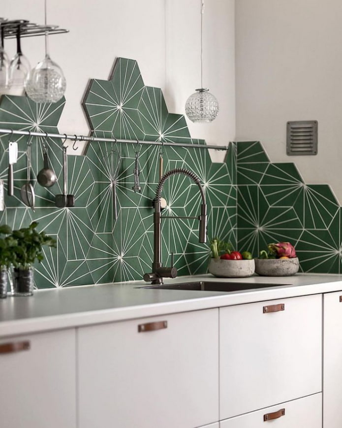 apron made of unusual tiles