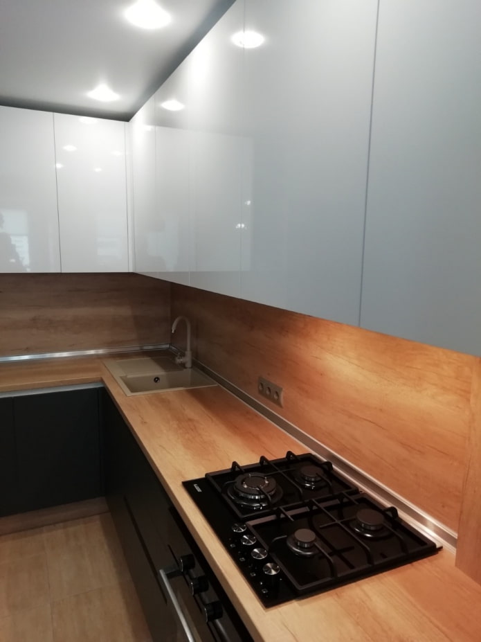workplace in a corner kitchen