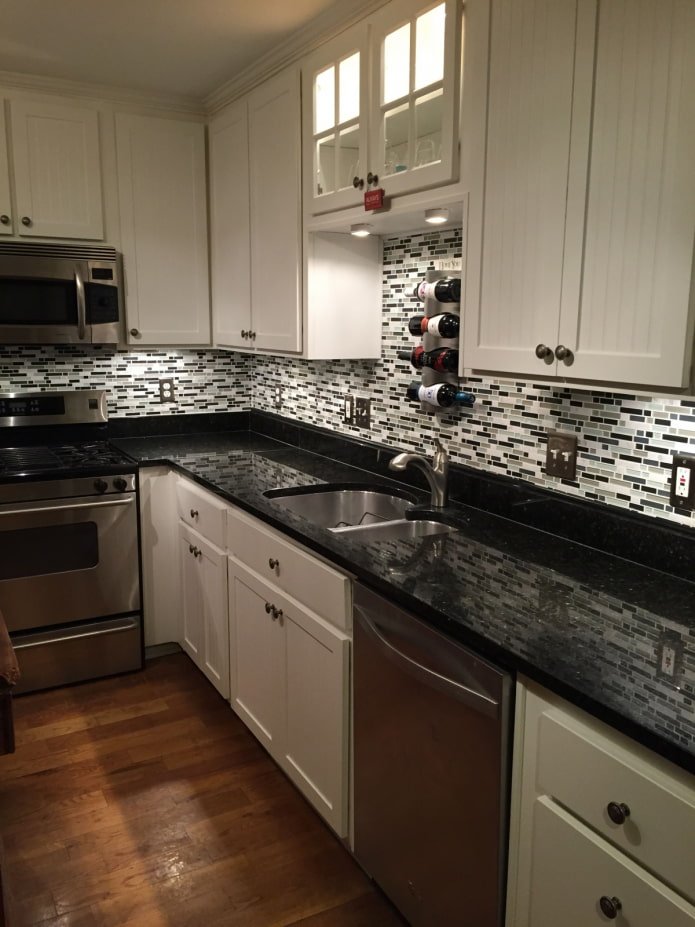 black countertop