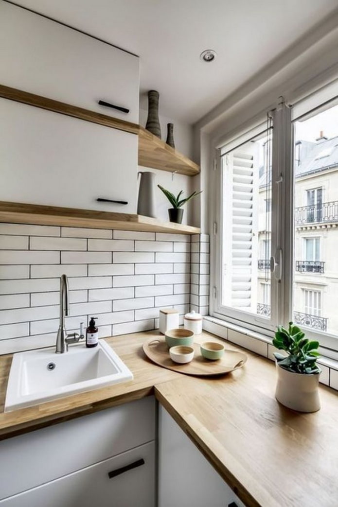 work area on the windowsill