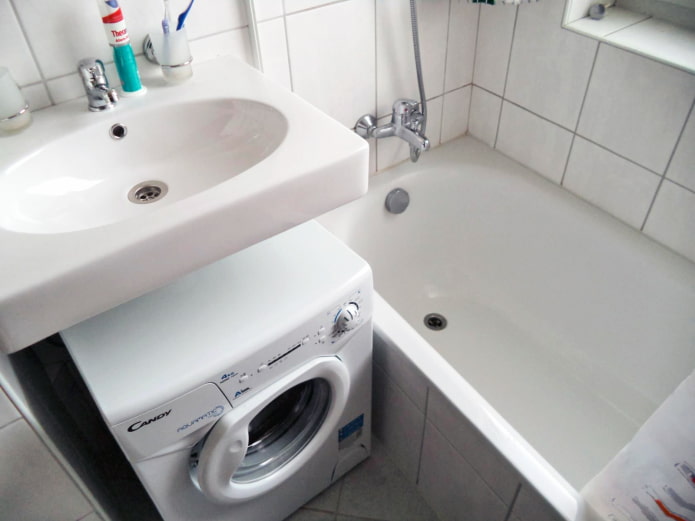 Sink over a washing machine