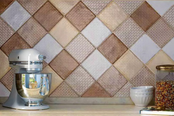 Tiles in beige tones