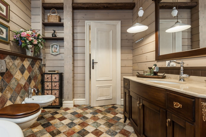 diagonal tiling in the bathroom