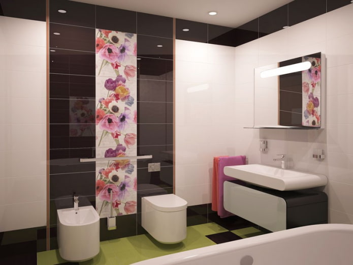 tile layout in the bathroom interior