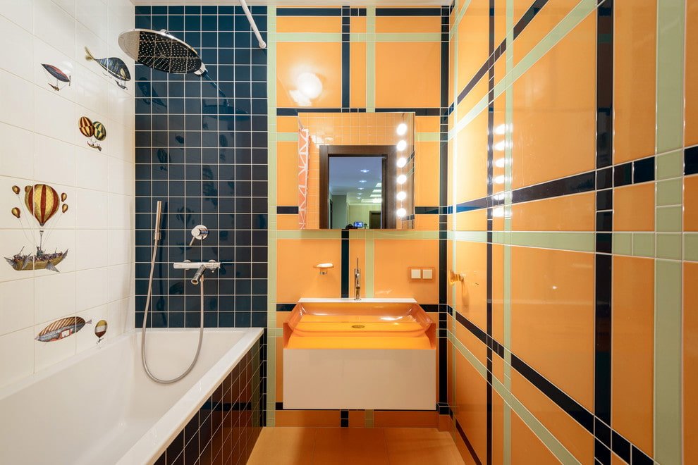 Tile layout in the bathroom