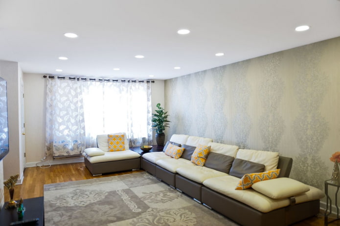 many lamps in the living room