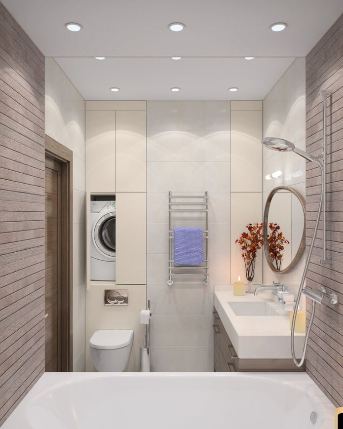 washing machine in the bathroom
