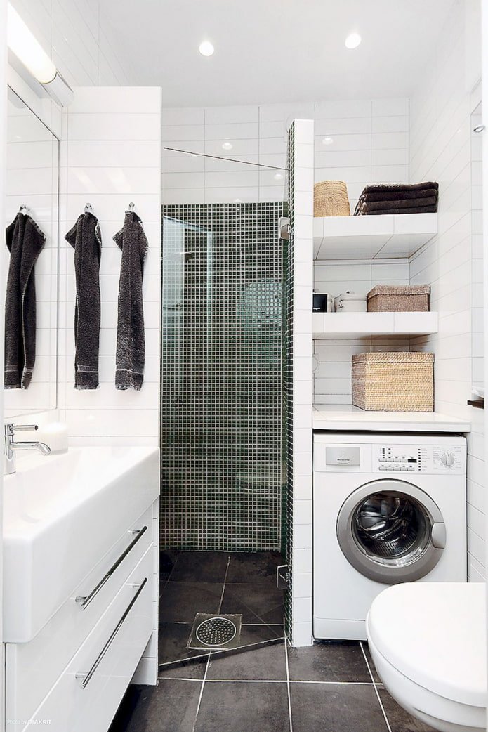 washing machine in bathroom