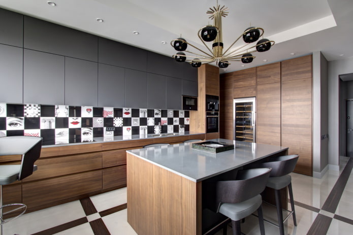 kitchen set with island