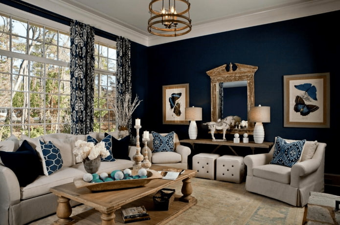 dark spacious living room