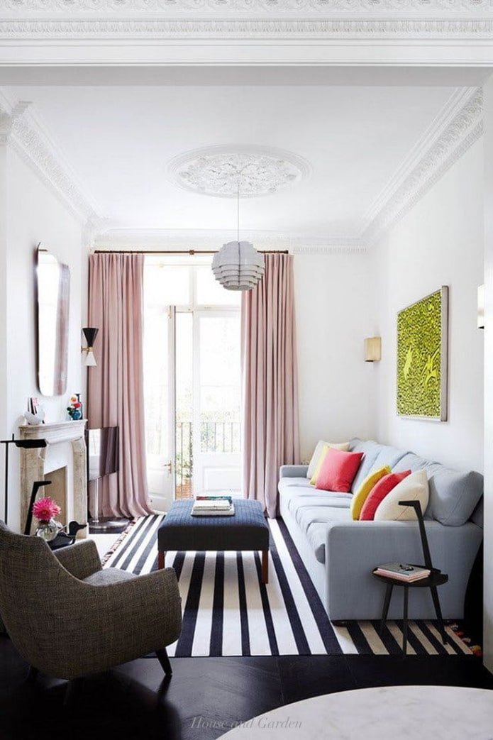 narrow living room