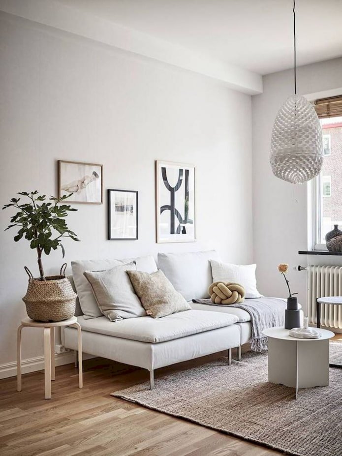 living room in a Scandinavian style