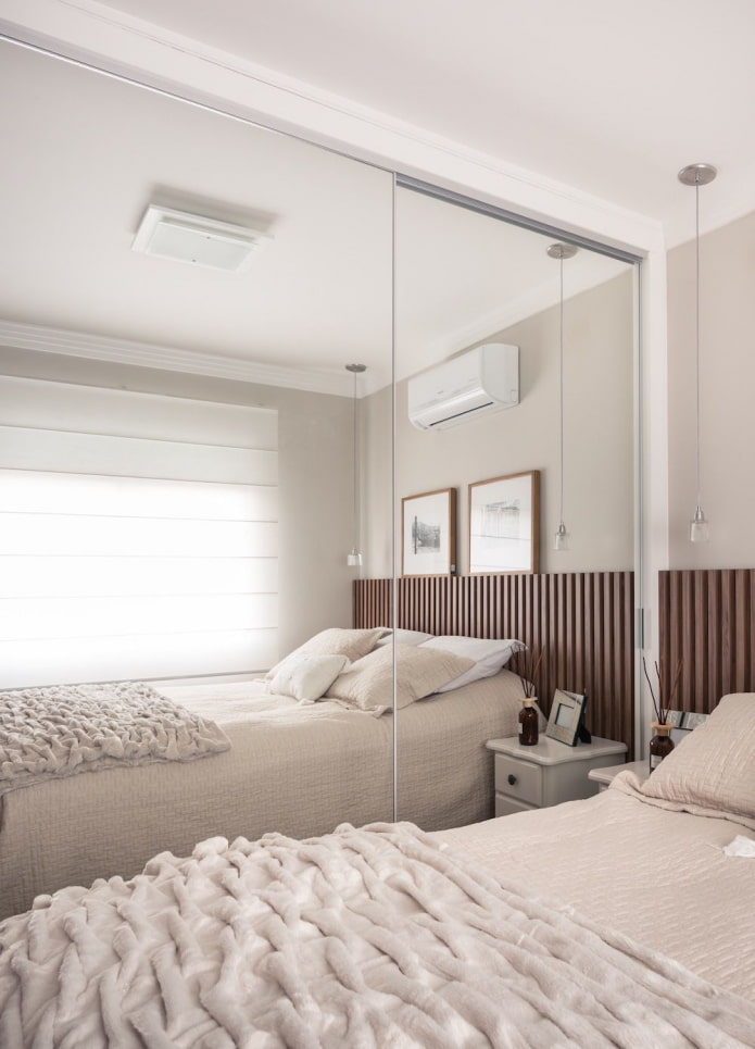 large mirrored doors