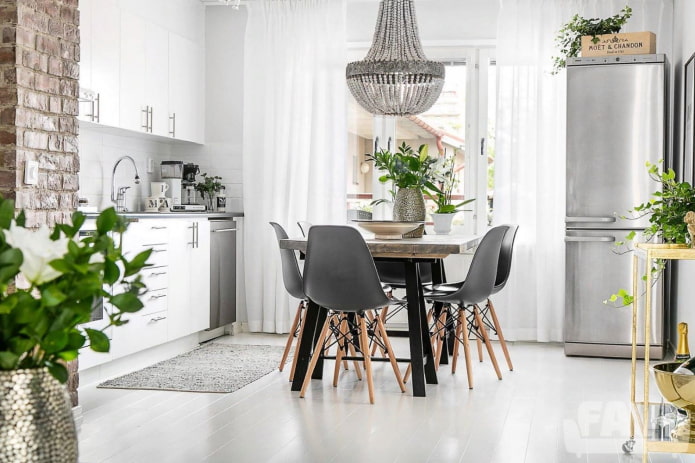 caring for flowers in the kitchen