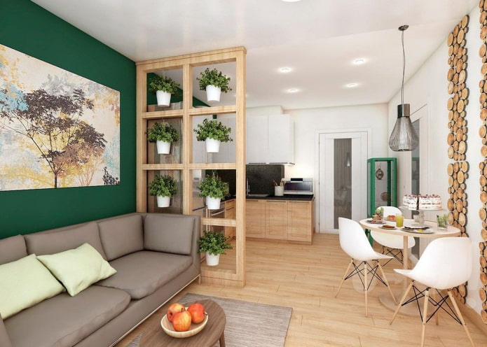 Zoning space with plants