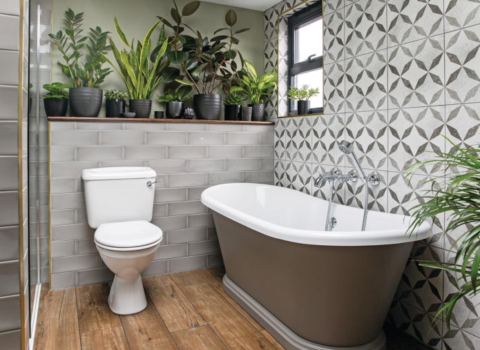 flowers in a bathroom with a window
