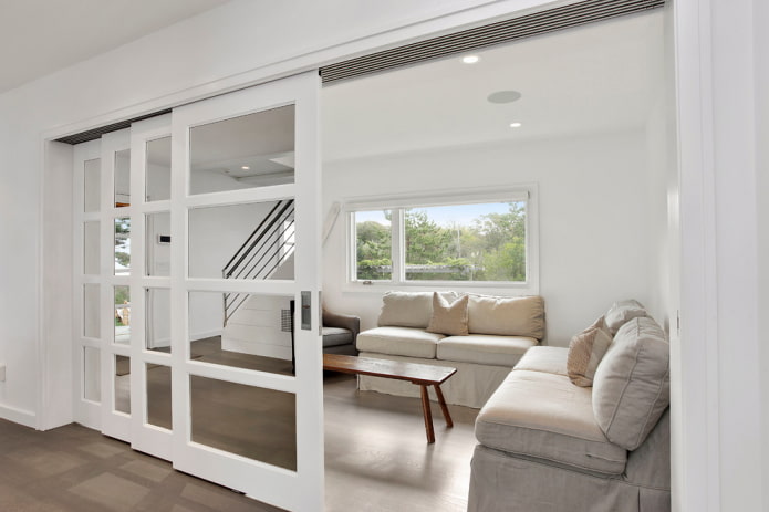 sliding door with mirror in the interior