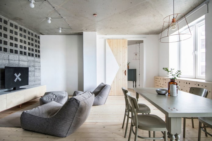 sliding single door in the interior