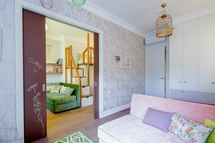 sliding door panels in the children's room