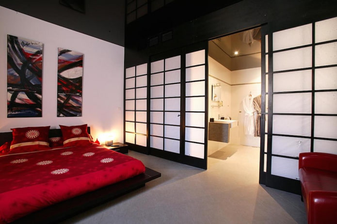sliding panels in Japanese style